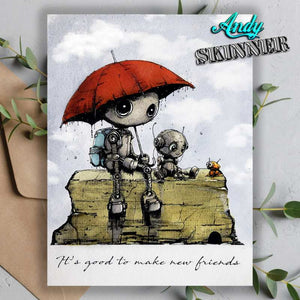 Creative Expressions - Rubber Cling Stamp - Andy Skinner - Bot-ology New Friends