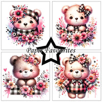 Paper Favourites - Paper Pad - 6 x 6 - Bear with Flowers