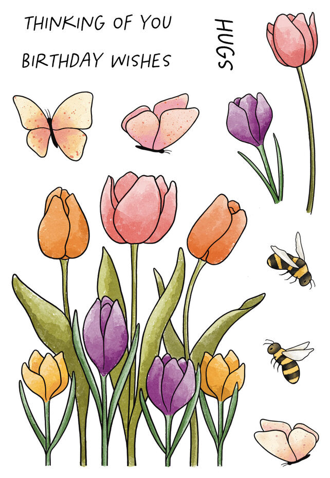 Creative Expressions - A6 - Clear Stamp Set - Jane's Doodles - Tulips & Crocus