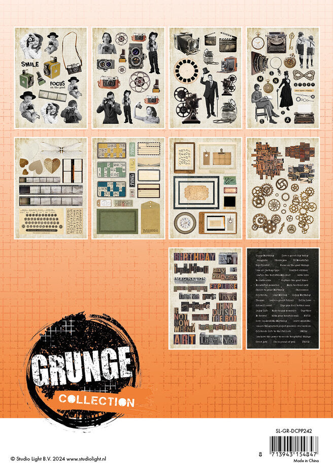 Studio Light - Grunge - A5 - Paper Elements Grunge Die-cut Paper Pad