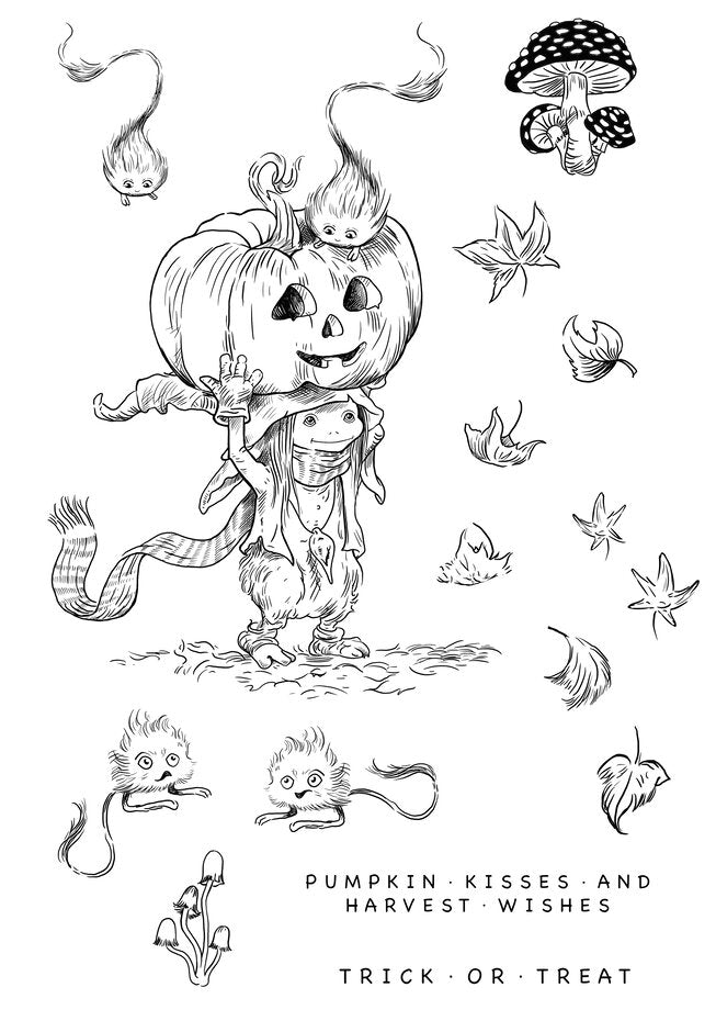 Katkin Krafts - Clear Photopolymer Stamps - Trick or Treat