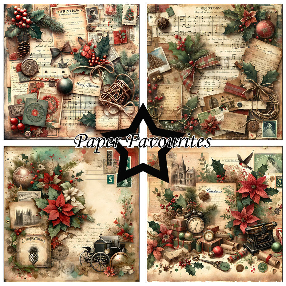 Paper Favourites - Paper Pad - 6 x 6 - Vintage Christmas