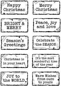 Woodware - Clear Stamps - A6 - Christmas Distressed Labels