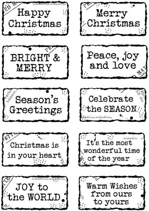 Woodware - Clear Stamps - A6 - Christmas Distressed Labels