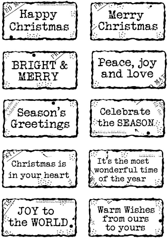 Woodware - Clear Stamps - A6 - Christmas Distressed Labels