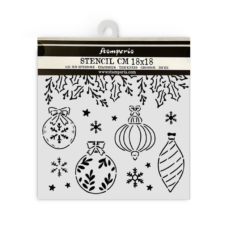 Stamperia - 7 x 7 - Thick Stencil - The Nutcracker - Christmas Balls