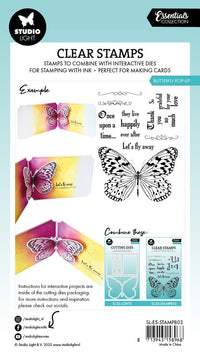 Studio Light - Essentials - A6 - Clear Stamp - Butterfly Pop-Up