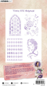 Studio Light - Mask/Stencil - Jenine's Mindful Art - Victorian Dreams - Victorian ATC Backgrounds