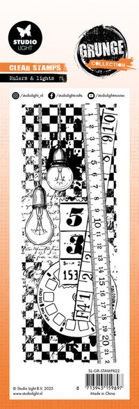 Studio Light - Grunge - Clear Stamp Set - Rulers & Lights