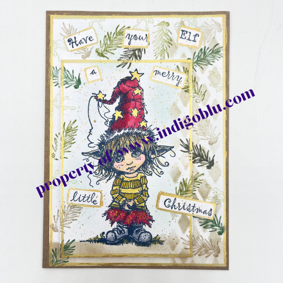 IndigoBlu - A6 - Cling Mounted Stamp - Dress Up Elf