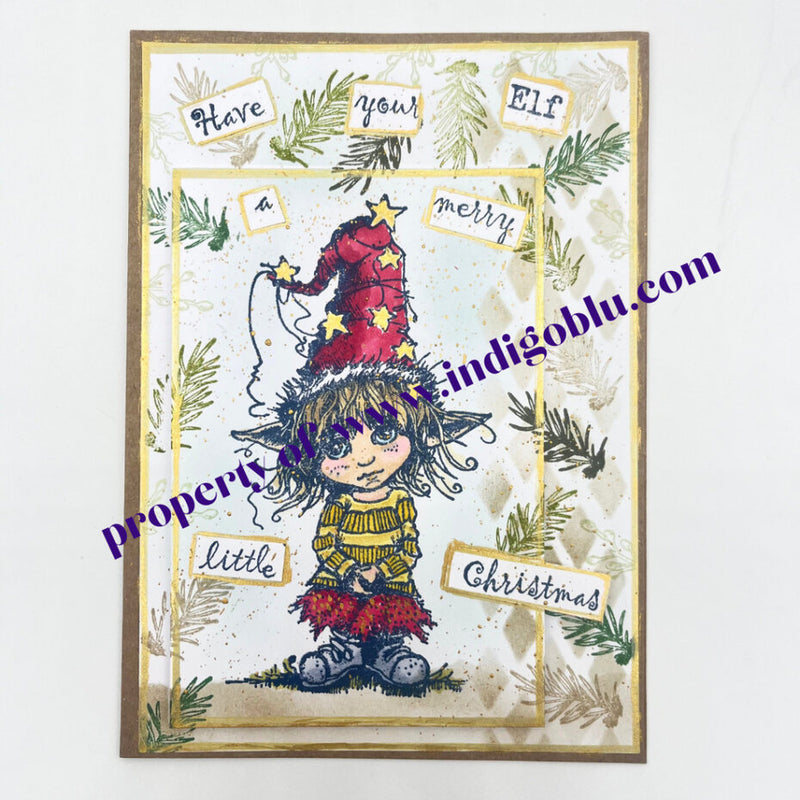 IndigoBlu - A6 - Cling Mounted Stamp - Dress Up Elf