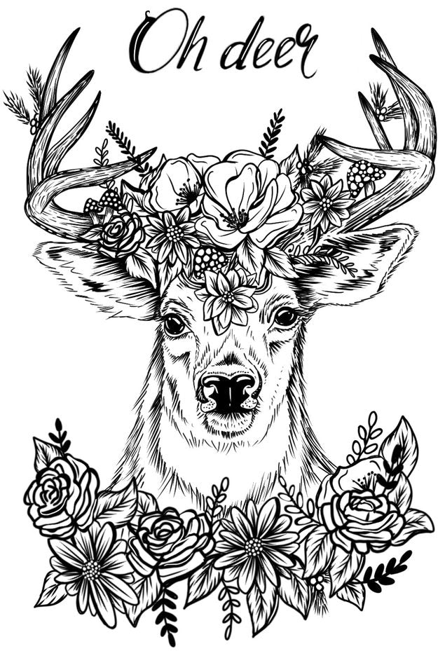 Creative Expressions - Clear Stamp Set - Designer Boutique - Flower King Deer