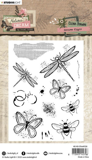Studio Light - Clear Stamp Set - A6 - Hazel Eaton - Nature's Dream - Nature's Flight