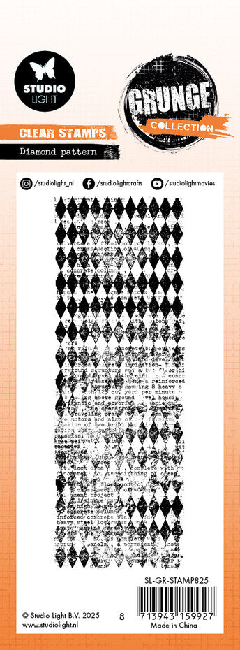Studio Light - Grunge - Clear Stamp Set - Diamond Pattern