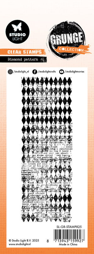 Studio Light - Grunge - Clear Stamp Set - Diamond Pattern