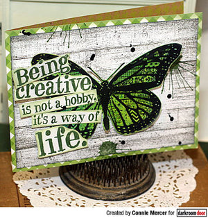 Darkroom Door - Background Stamp - Woodgrain - Red Rubber Cling Stamps