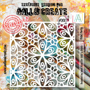AALL & Create - Stencil - 6x6 - Janet Klein - 200 - Petal Party
