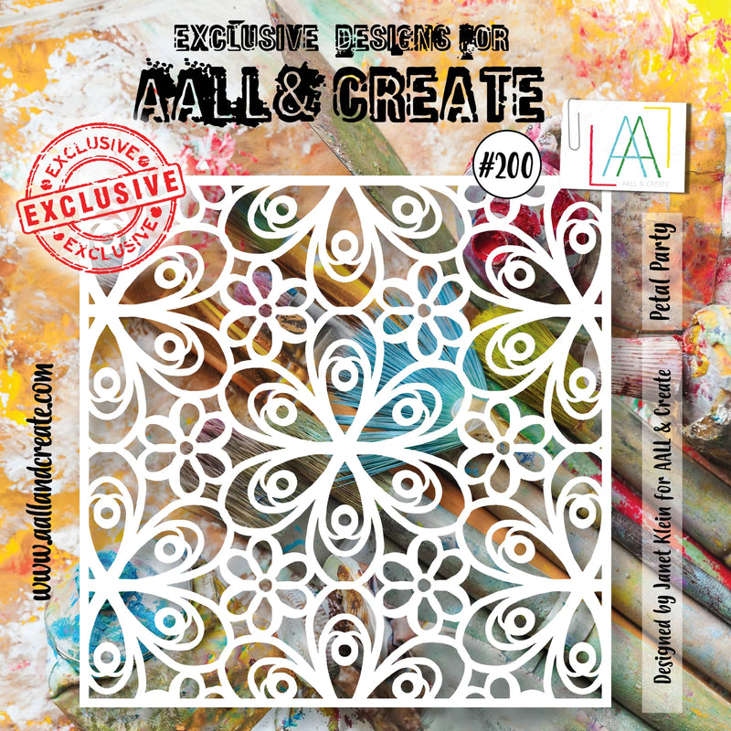 AALL & Create - Stencil - 6x6 - Janet Klein - 200 - Petal Party