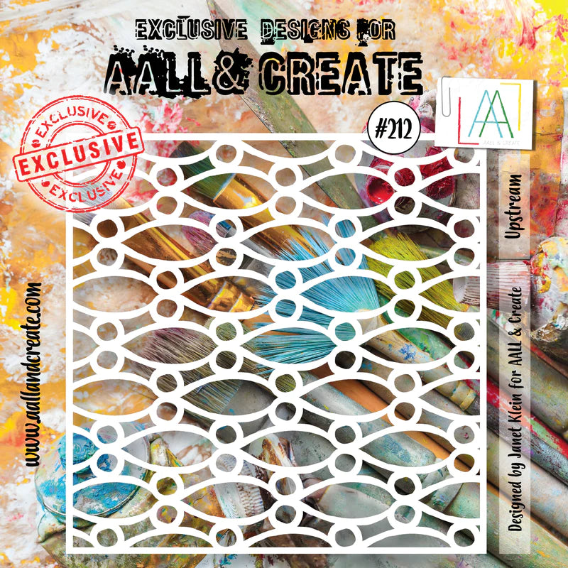 AALL & Create - Stencil - 6x6 - Janet Klein - 212 - Upstream