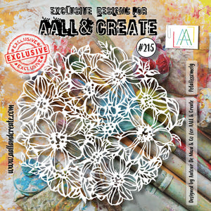 AALL & Create - Stencil - 6x6 - Bipash Bk - 215 - Petalissomely