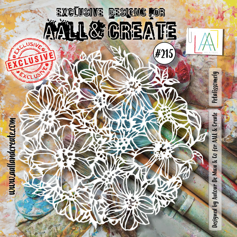 AALL & Create - Stencil - 6x6 - Bipash Bk - 215 - Petalissomely