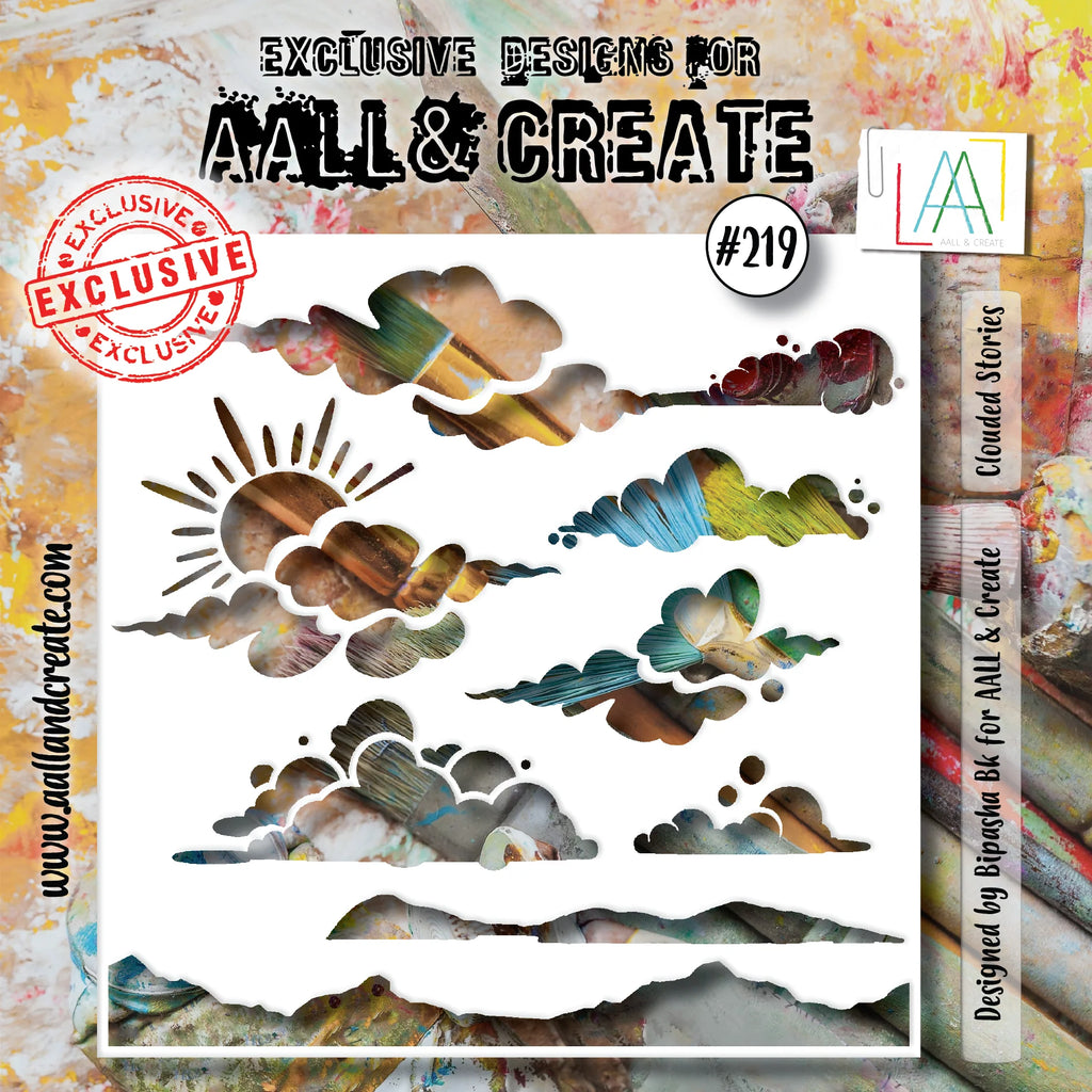 AALL & Create - Stencil - 6x6 - Bipasha Bk - 219 - Clouded Stories