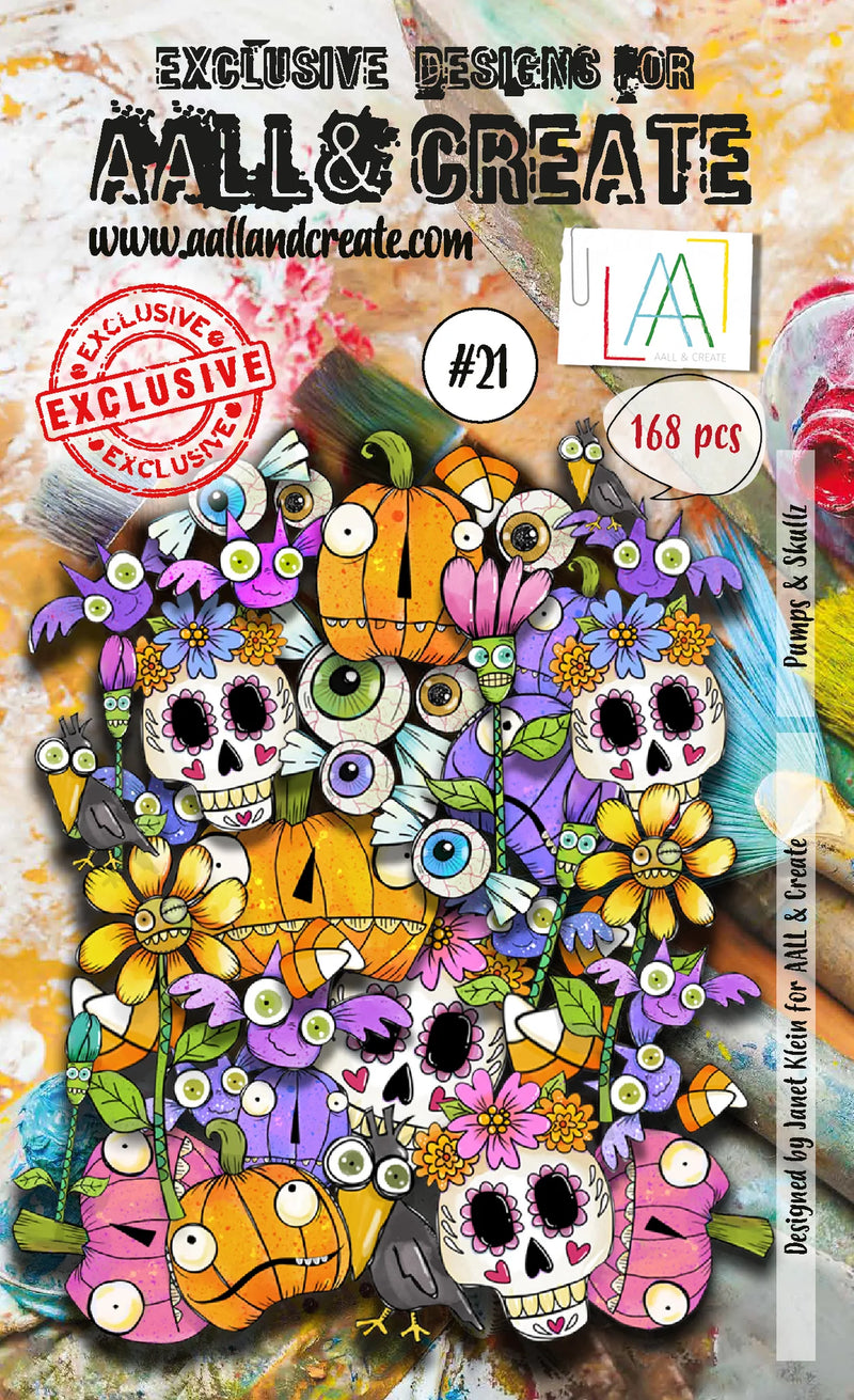 AALL & Create - Ephemera Die-cuts - 21 - Janet Klein - Pumps & Skulls - Color