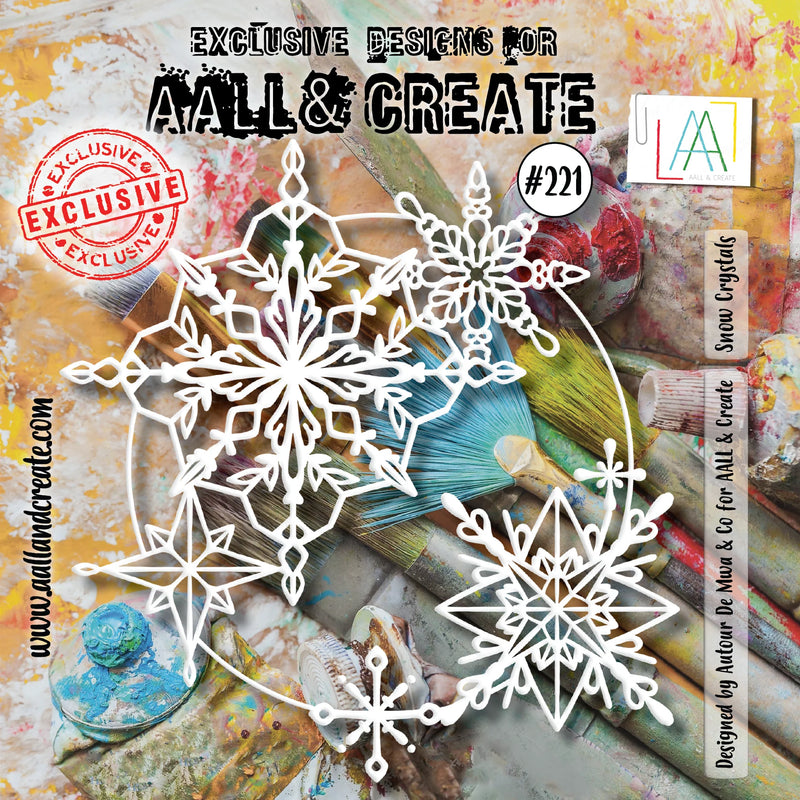 AALL & Create - Stencil - 6x6 - Autour De Mwa - 221 - Snow Crystals