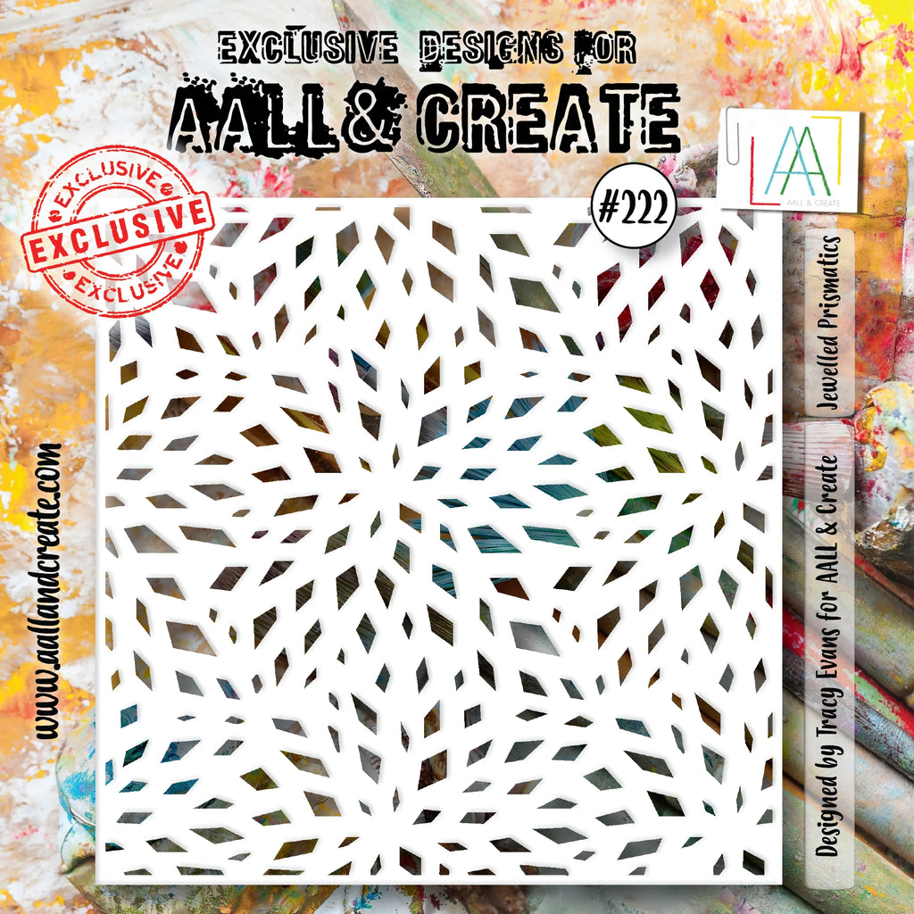AALL & Create - Stencil - 6x6 - Tracy Evans - 222 - Jewelled Prismatics