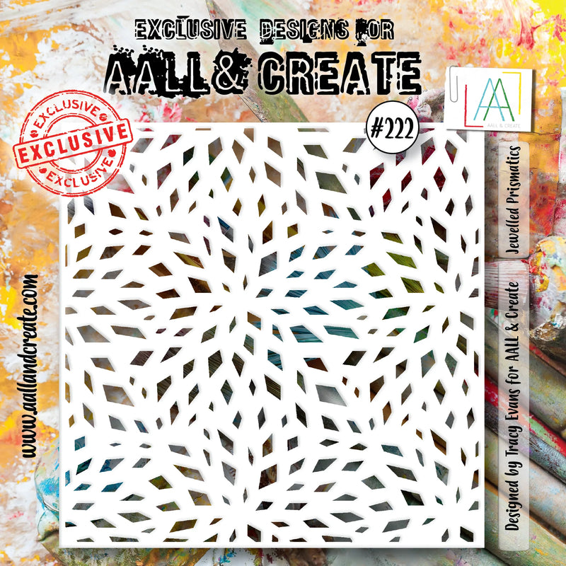 AALL & Create - Stencil - 6x6 - Tracy Evans - 222 - Jewelled Prismatics