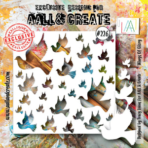 AALL & Create - Stencil - 6x6 - Tracy Evans - 226 - Wings of Glory