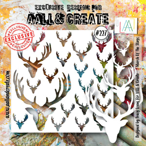 AALL & Create - Stencil - 6x6 - Tracy Evans - 227 - March of the Stags