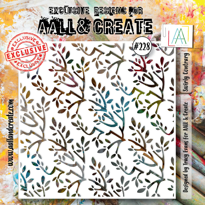 AALL & Create - Stencil - 6x6 - Tracy Evans - 228 - Swirly Contrary