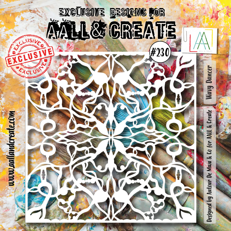AALL & Create - Stencil - 6x6 -  Autuor De Mwa - 230 - Wavy Dancer