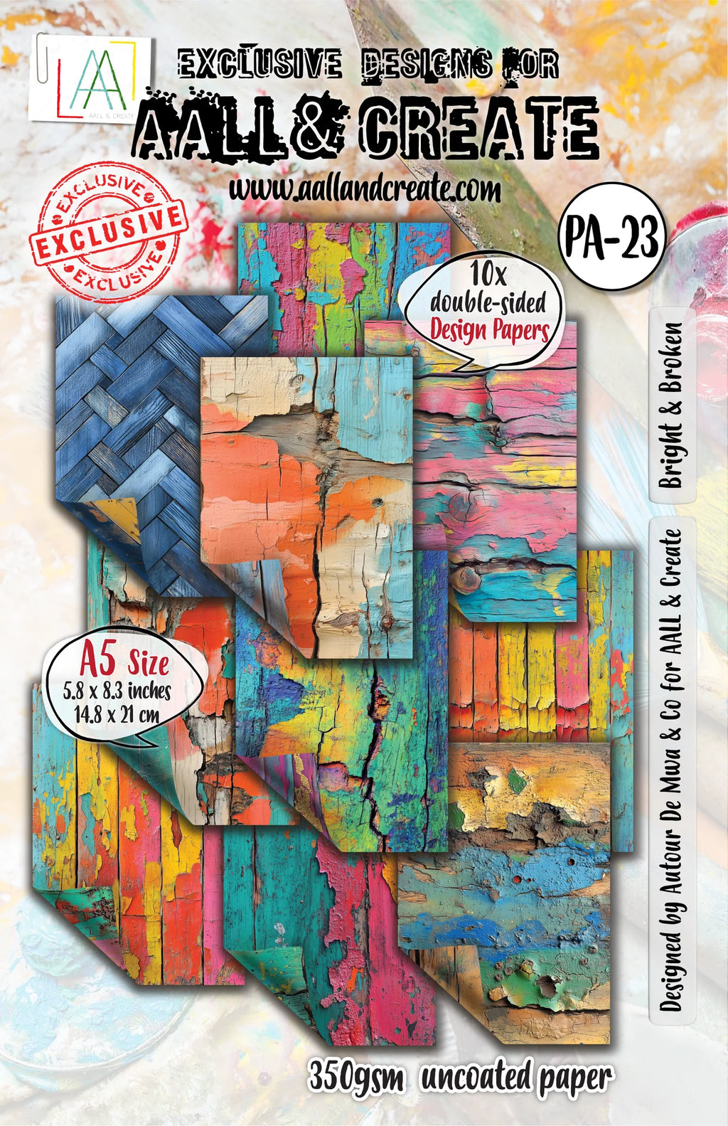 AALL & Create - Design Papers - A5 - PA-23 - Bright & Broken - Autour De Mwa