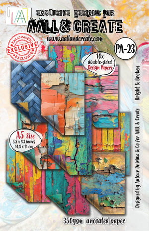 AALL & Create - Design Papers - A5 - PA-23 - Bright & Broken - Autour De Mwa