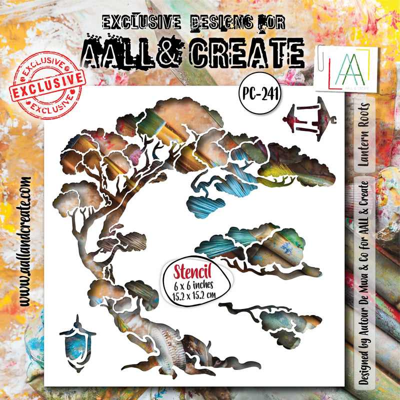 AALL & Create - Stencil - 6x6 - Autour De Mwa - PC-241 - Lantern Roots