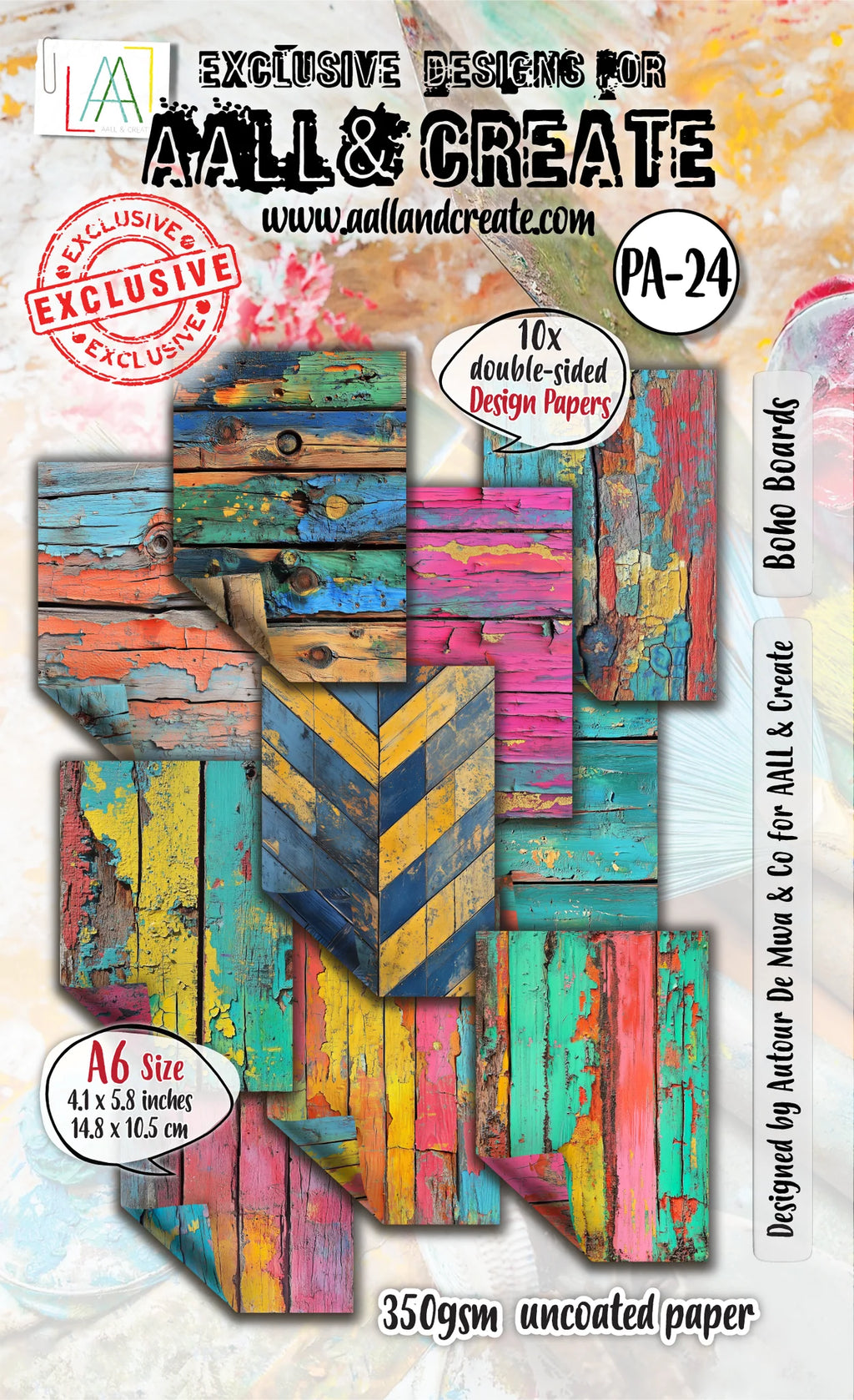 AALL & Create - Design Papers - A6 - PA-24 - Boho Boards - Autour De Mwa