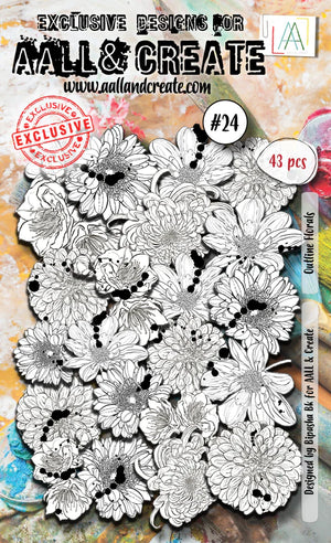 AALL & Create - Ephemera Die-cuts - 24 - Bipasha Bk - Outline Florals