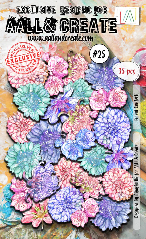 AALL & Create - Ephemera Die-cuts - 25 - Bipasha Bk - Floral Confetti