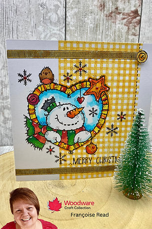 Creative Expressions - Woodware - Clear Stamps - A6 - Woodware - Françoise Read - Snowman Heart