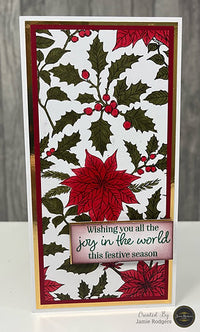 Creative Expressions - DL - Clear Stamp Set - Jamie Rodgers - Winter Wishes Collection - Poinsettia Melody