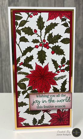 Creative Expressions - DL - Clear Stamp Set - Jamie Rodgers - Winter Wishes Collection - Poinsettia Melody