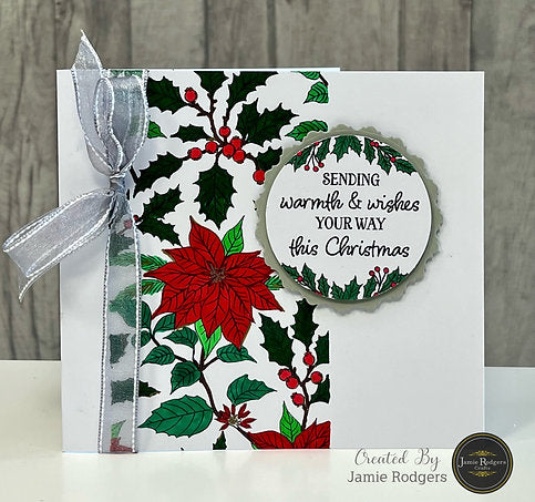 Creative Expressions - DL - Clear Stamp Set - Jamie Rodgers - Winter Wishes Collection - Poinsettia Melody