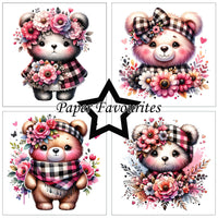 Paper Favourites - Paper Pad - 6 x 6 - Bear with Flowers