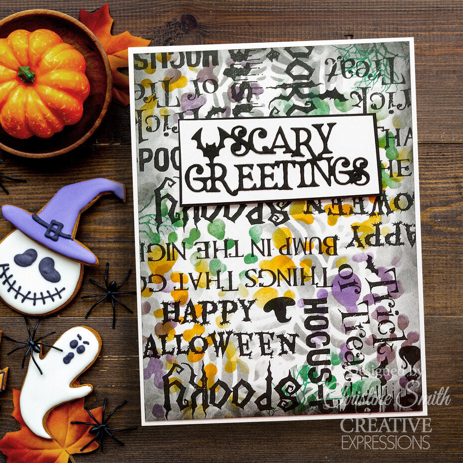 Creative Expressions - 4 x 8 - Clear Stamp Set - Designer Boutique - Ghostly Greetings