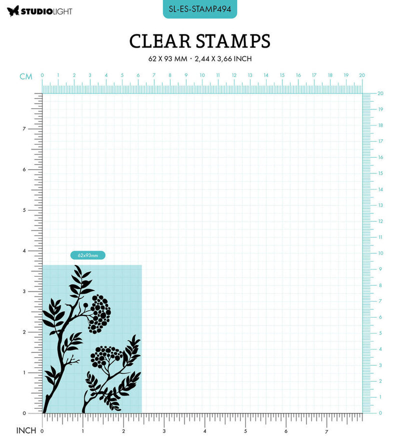 Studio Light - Clear Stamp Set - Essentials - Berry Branch