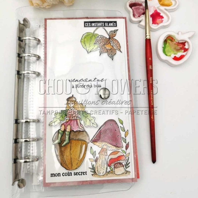 Chou & Flowers - A8 - Clear Stamps - The Woods - Mini Mushroom