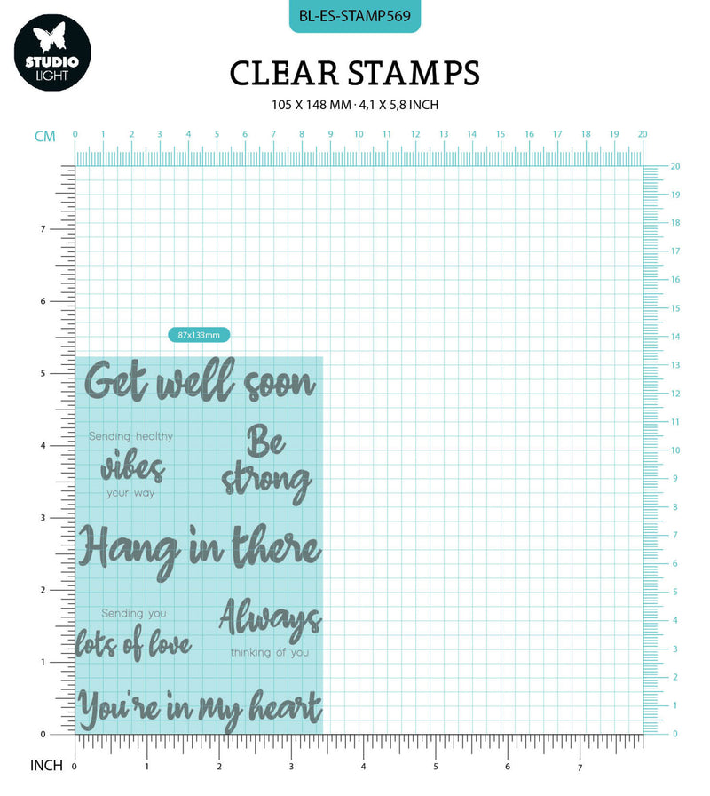 Studio Light - Clear Polymer Stamp Set - A6 - Laurens Van Gurp - Be Strong