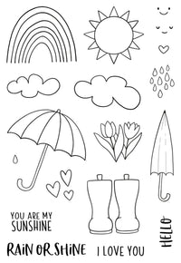 Creative Expressions - A6 - Clear Stamp Set - Jane's Doodles - Rain or Shine